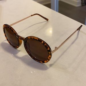 2/$12 cheetah acetate round frame sunglasses